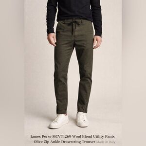 James Perse cotton / wool blend luxury utility pants , made in Italy